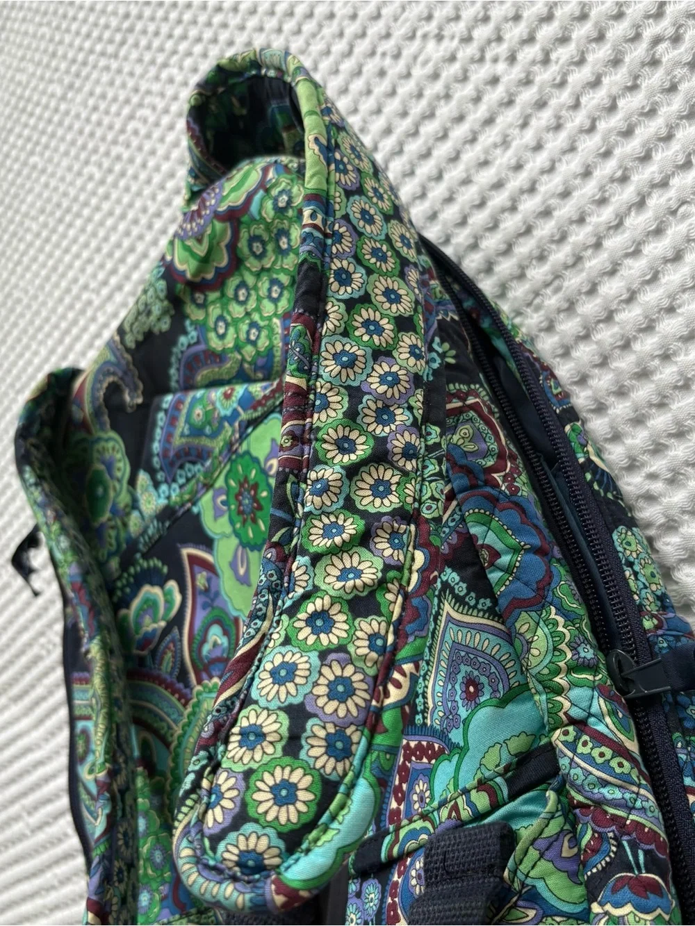 Vera Bradley Campus Backpack Blue Rhapsody Laptop Suitcase Trolley Strap
